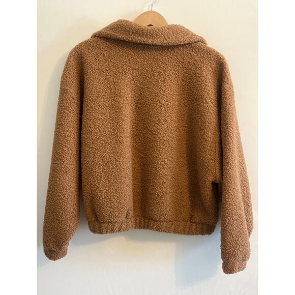 Universal Thread Fleece 3/4 Button Sweatshirt Brown Sz Medium - Picture 3 of 4